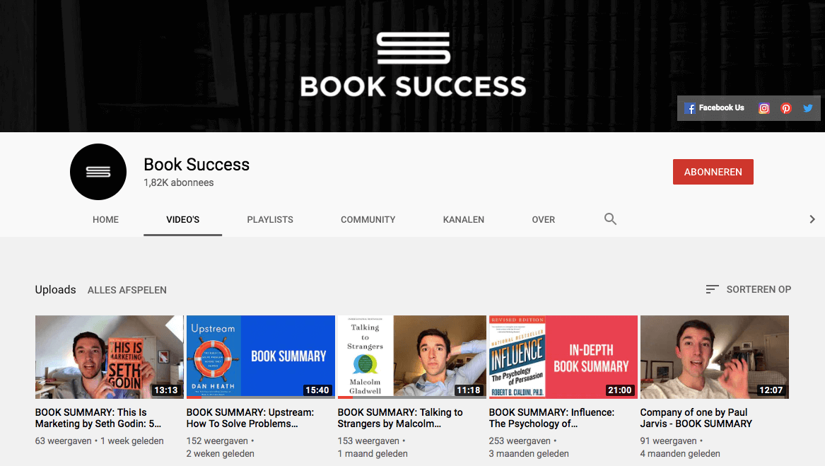 book success you tube kanaal